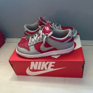 Nike Dunks Red and Gray
